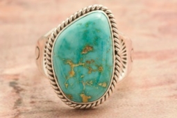 Genuine Battle Mountain Turquoise Sterling Silver Navajo Ring